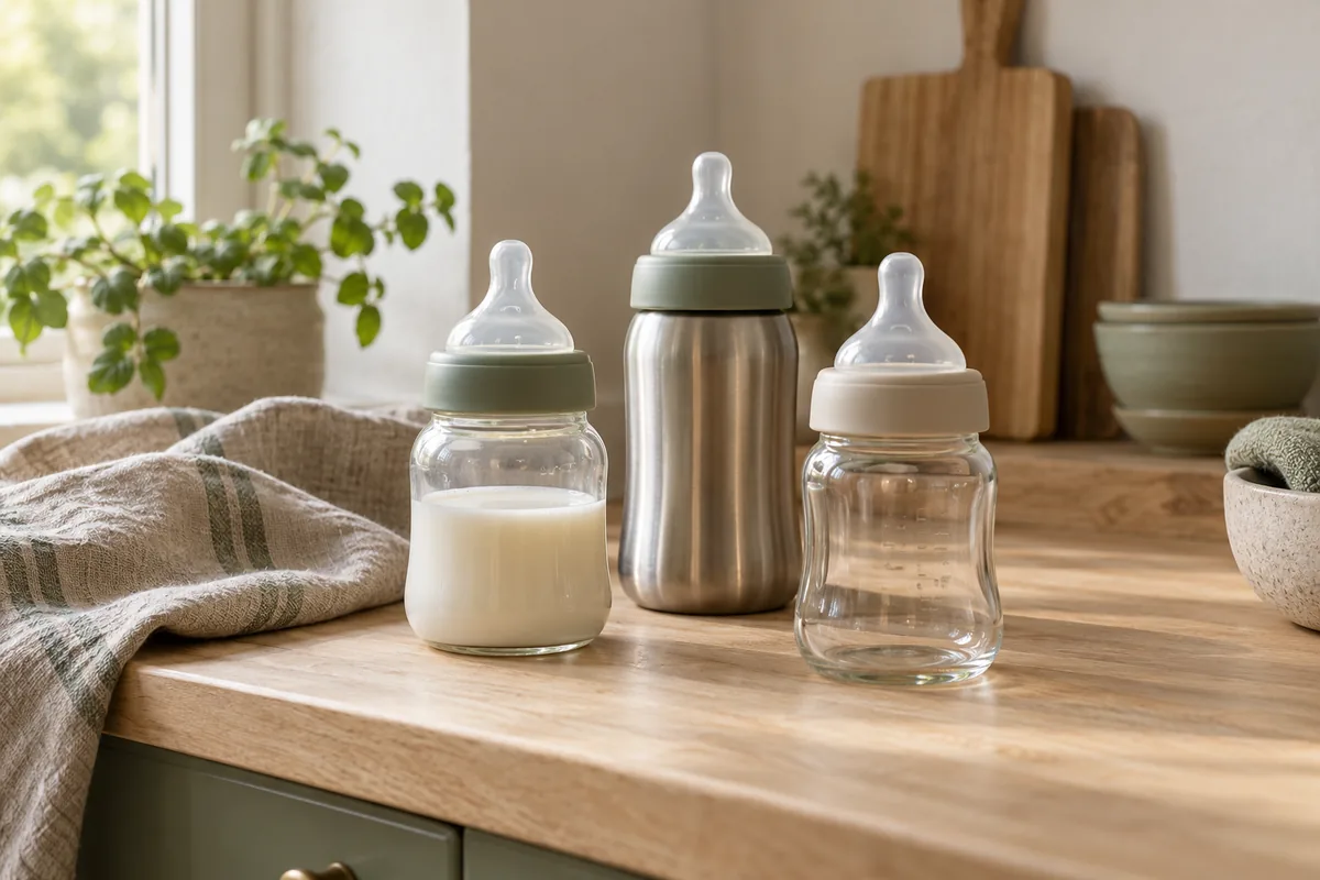 Giftfri nappflaska 2026 — glas, rostfritt stål eller plast utan BPA?
