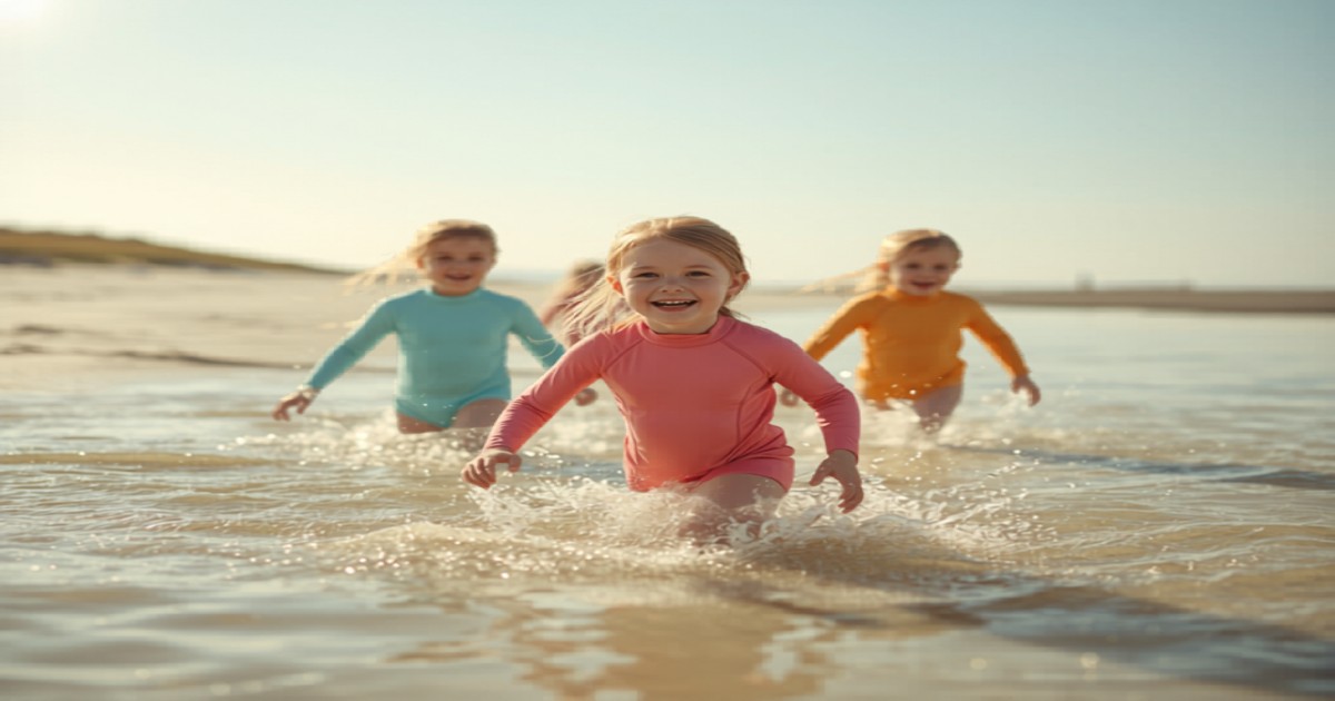 UV-kläder barn 2026 — guide till rashguards, baddräkter och UPF 50+
